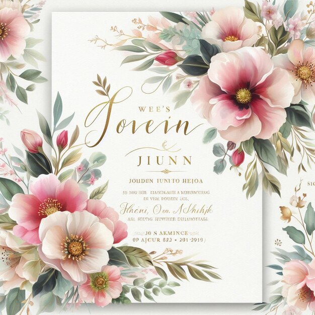 Modèles d'invitation de mariage florale