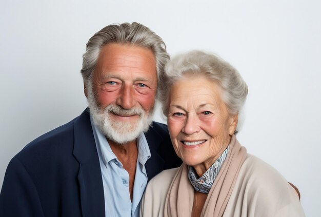 modèles photo des grands-parents en studio avec bonheur