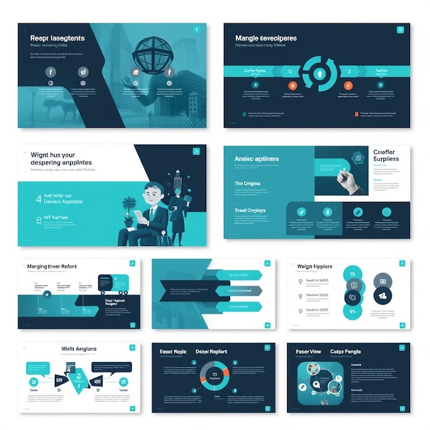 Modèles de présentation d'affaires Éléments infographiques pour les rapports de marketing et de conception Web