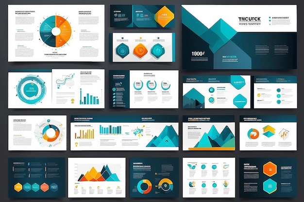 Des modèles de présentation vectorielle modifiables avec des éléments de conception et des infographies