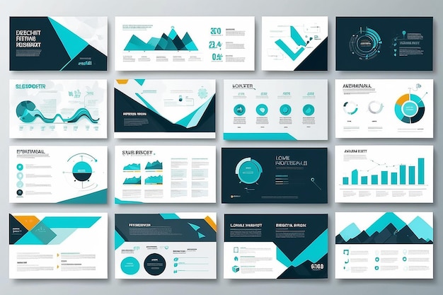 Des modèles de présentation vectorielle modifiables avec des éléments de conception et des infographies