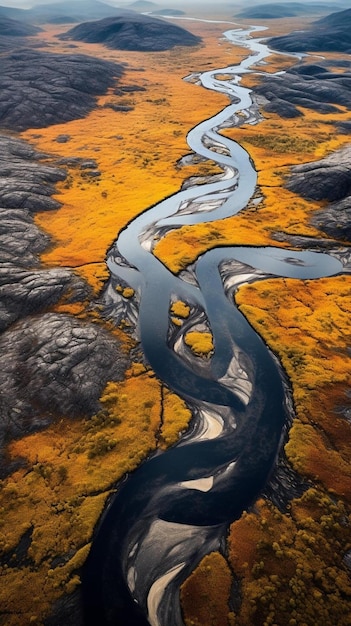 Photo modèles de rivières et de ponts paysage tasmanien australie depuis les airs