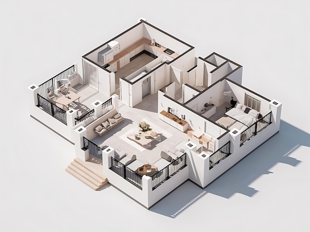 modèles simples de plan d'étage 3d