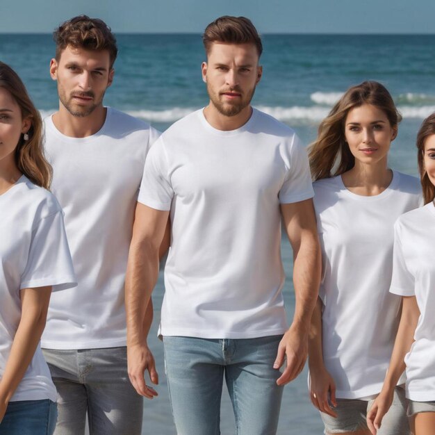 Des modèles de t-shirts blancs