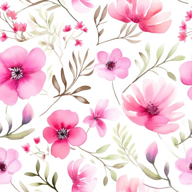 Modèles de texture de fleurs florales Textile aquarelle sans couture pour l'impression numérique de tissu