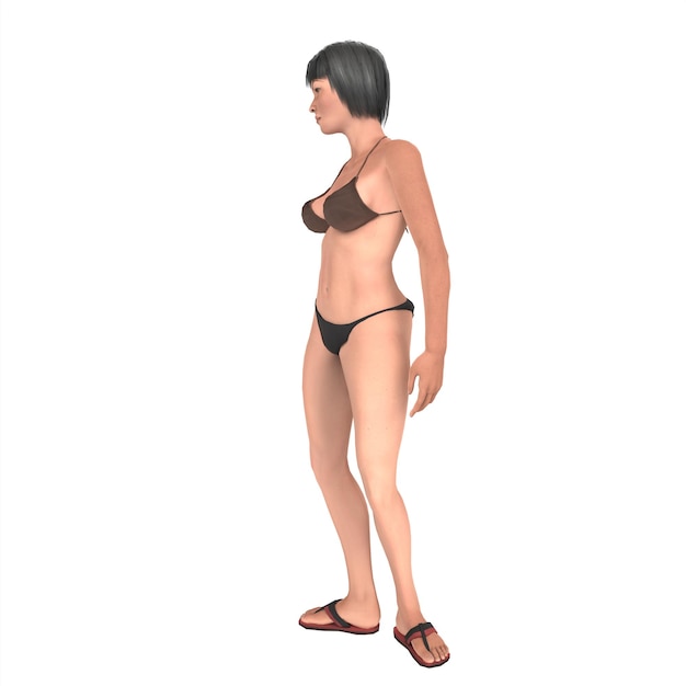 Modélisation 3D du personnage féminin Asena