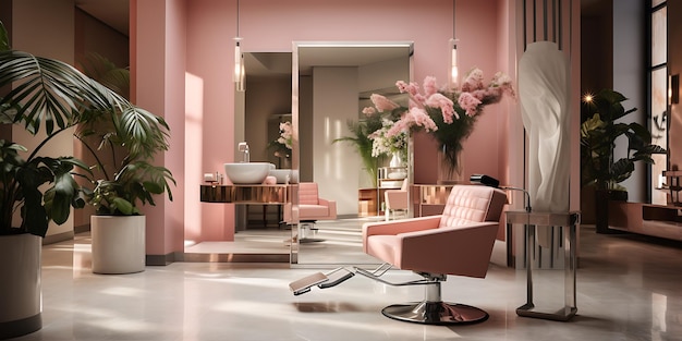 Photo modern interior women beauty salon 3d render