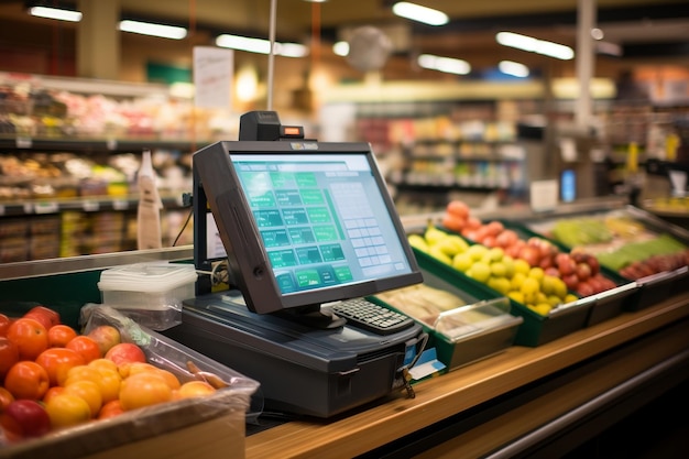 Modern Woolworths SelfCheckout avec l'intelligence artificielle de la machine à guichet