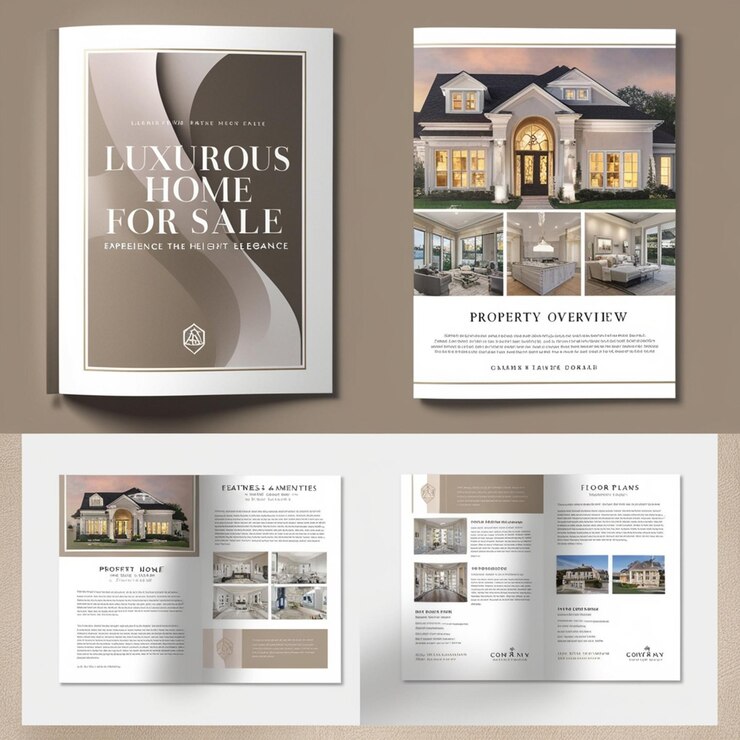 Photo moderne conception de brochure de vente d'immobilier modèle de brochures de vente de maison élégante
