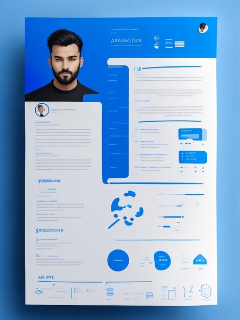 Photo moderne conception de modèle de cv professionnel minimal et propre