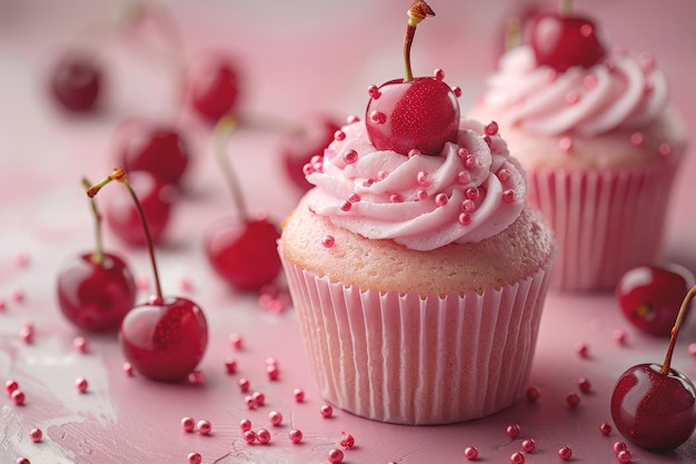 Moderne d'un gâteau aux cerises