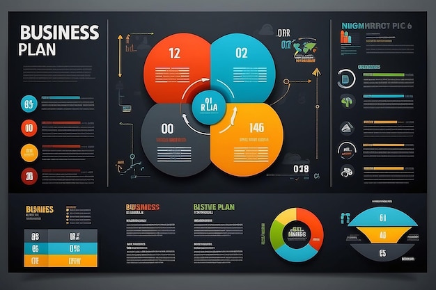 Moderne infographie modèle de conception du plan d'affaires