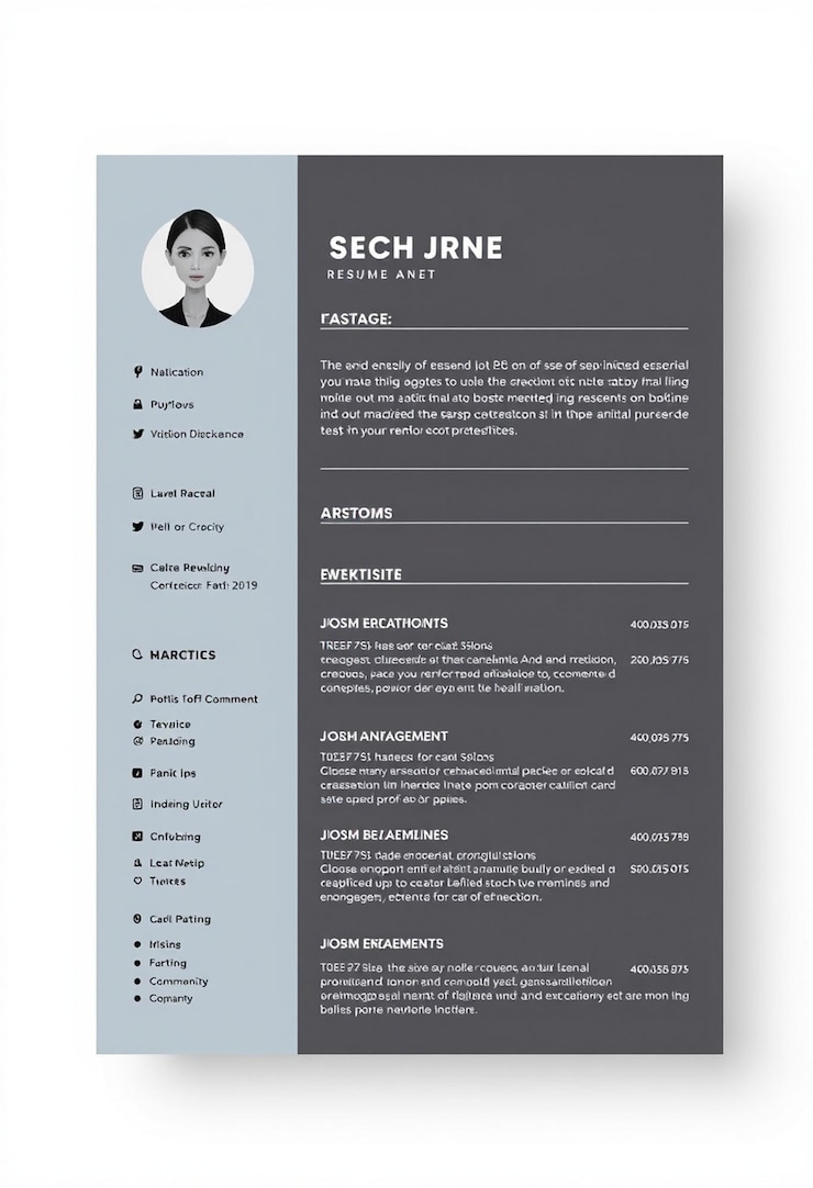 Photo moderne et minimal modèle de curriculum vitae ou de cv professionnel