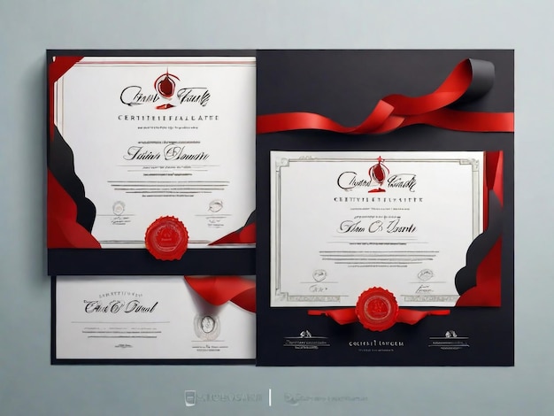 Photo moderne modèle de certificat élégant utiliser pour l'impression de diplômes de diplôme de diplôme