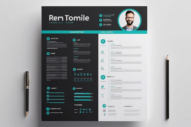 Moderne modèle de CV Résumé et lettre de couverture Modèle vectoriel de mise en page