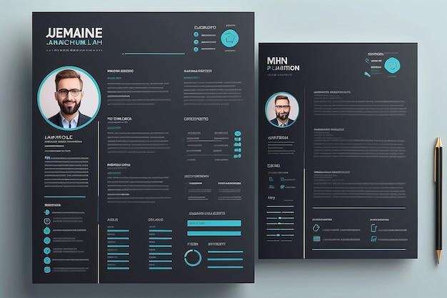 Moderne modèle de CV Résumé et lettre de couverture Modèle vectoriel de mise en page