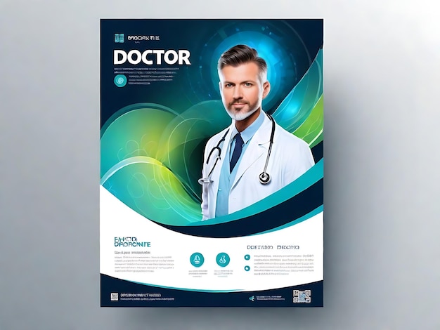 Photo moderne modèle de dépliant de médecin premium abstract design pour la promotion des soins de santé professionnels