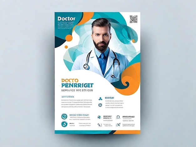 Photo moderne modèle de dépliant de médecin premium abstract design pour la promotion des soins de santé professionnels