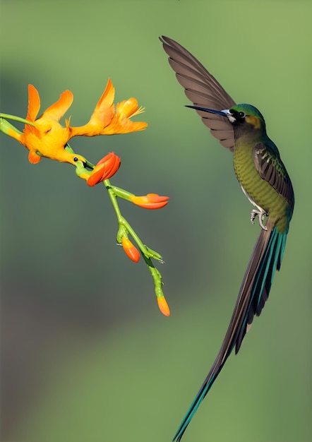 Moineau volant dans les airs