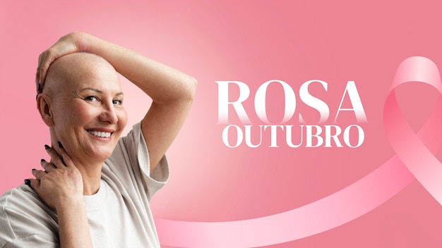 Le mois de la sensibilisation au cancer du sein avec le texte de outubro rosa