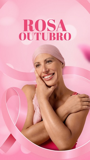 Le mois de la sensibilisation au cancer du sein avec le texte de outubro rosa