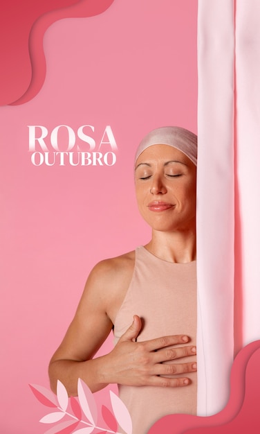 Le mois de la sensibilisation au cancer du sein avec le texte de outubro rosa