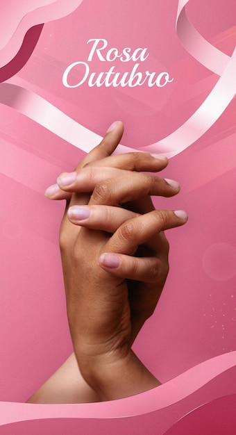 Le mois de la sensibilisation au cancer du sein avec le texte de outubro rosa