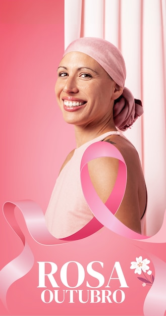 Le mois de la sensibilisation au cancer du sein avec le texte de outubro rosa