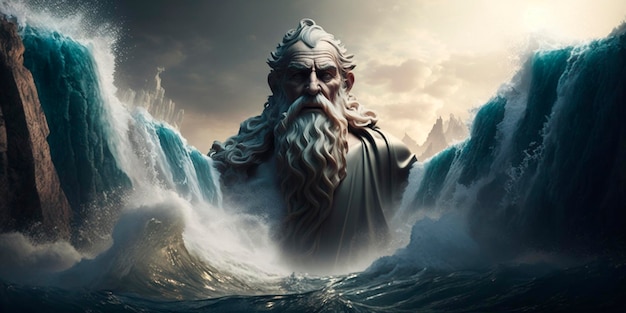 Moïse séparant la mer Rouge Une illustration dramatique de l'histoire biblique