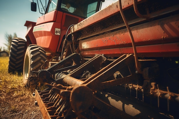 La moissonneuse à la ferme d'automne