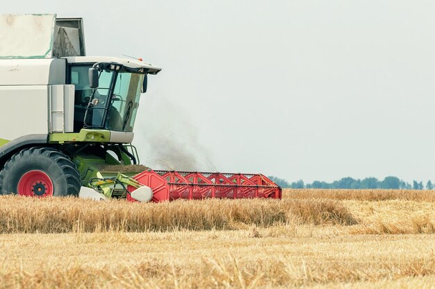 Une moissonneuse travaillant dans un champ de blé Récolte du blé