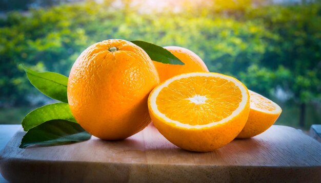 avec la moitié d'orange isolée sur le fond blanc