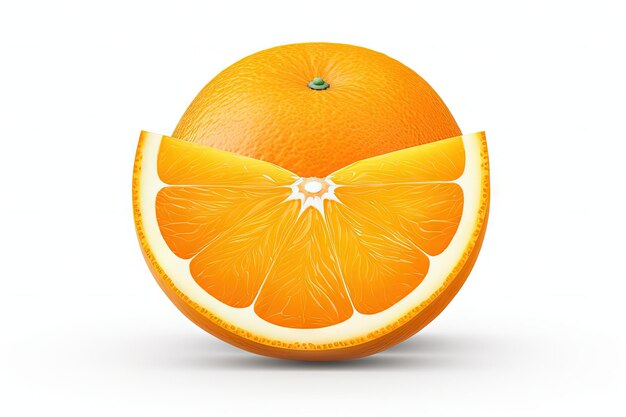 La moitié orange isolée sur fond blanc