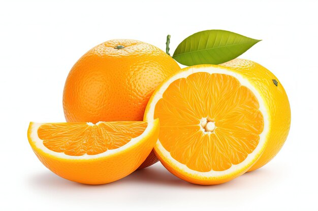 La moitié orange isolée sur fond blanc