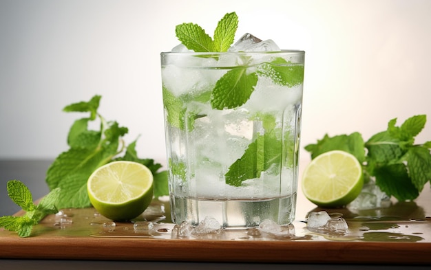 Mojito classique avec IA générative de glace et de menthe