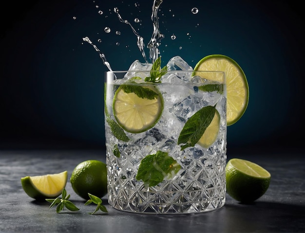 Mojito fabriqué dans le style d'un bar magnifiquement décoré avec des détails