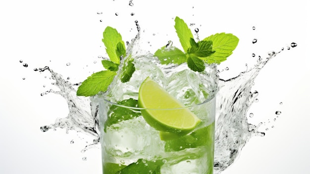 Mojito isolé sur un fond blanc