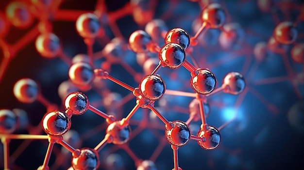 Molécule atome abstrait atome molécule structure science formation médicale IA générative