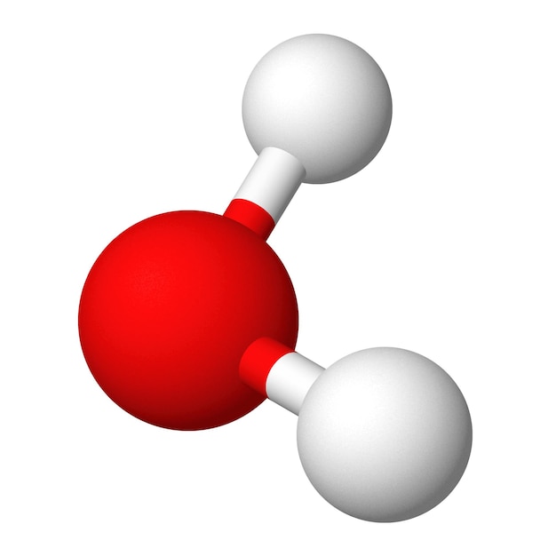 Molécule d'eau isolée sur blanc