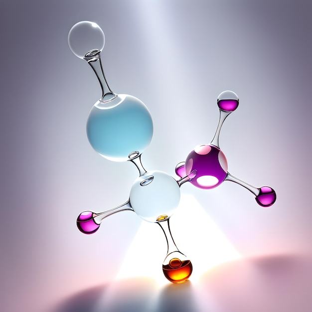 Molécule d'éthanol Alcool C2H5OH Chimie Conception du verre