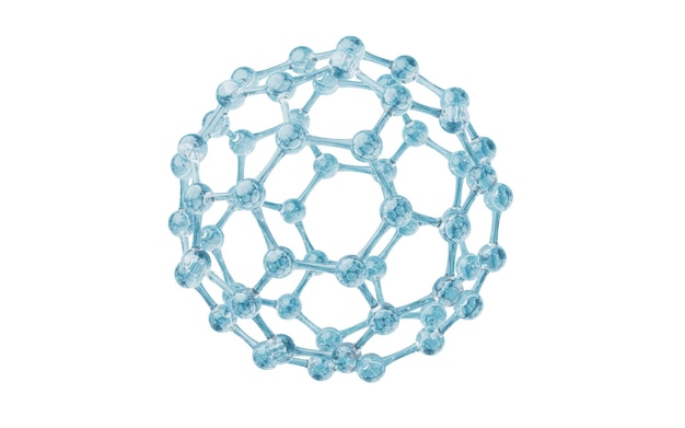 Molécule avec matériau de verre rendu 3D dessin numérique