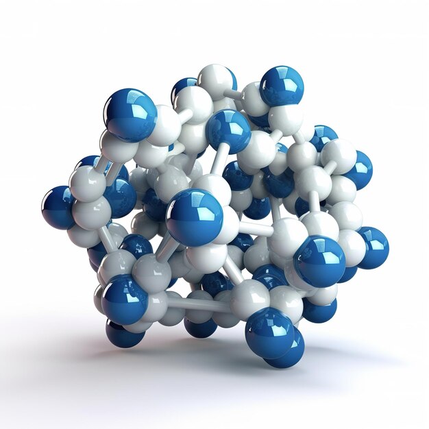 Molécule de verre 3D ou atomes sur fond clair