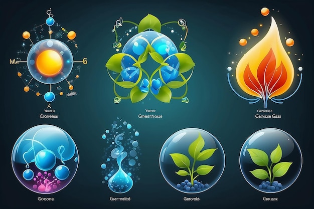 Photo molécules de gaz à effet de serre