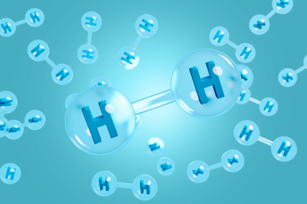 Molécules D'hydrogène Flottant Dans L'air