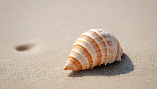 Mollusque de mer Coquille de mer sur une plage de sable