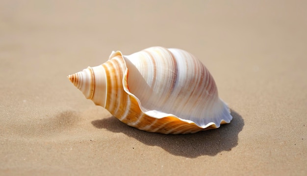 Mollusque de mer Coquille de mer sur une plage de sable