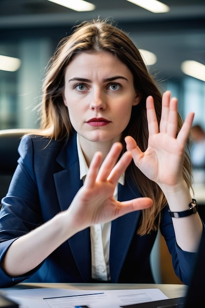 Un moment d'autonomisation Une jeune femme résiste au harcèlement au travail