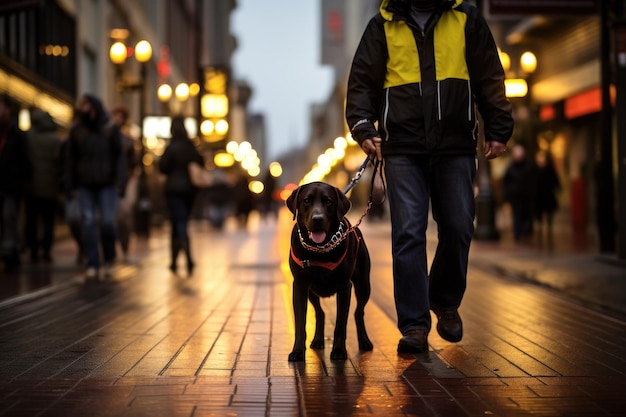 Moment émouvant entre un chien-guide et une personne aveugle