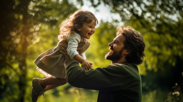 Le moment heureux du père et de la fille