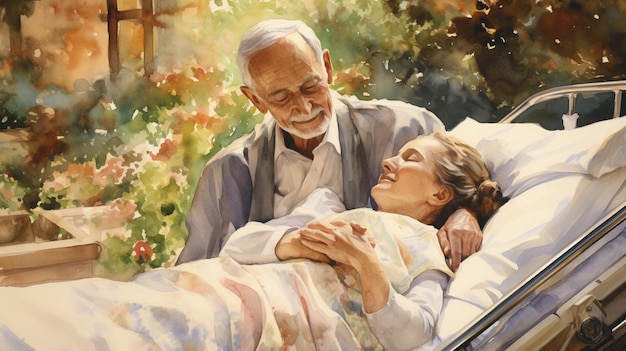 Des moments chers aux grands-parents à l'aquarelle